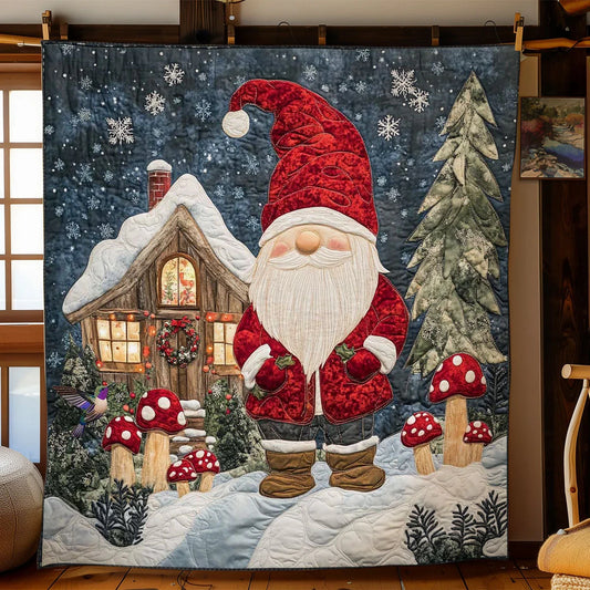 Lantern Gnome Magic Quilt Blanket