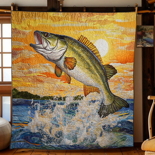Largemouth Bass Quilt Blanket