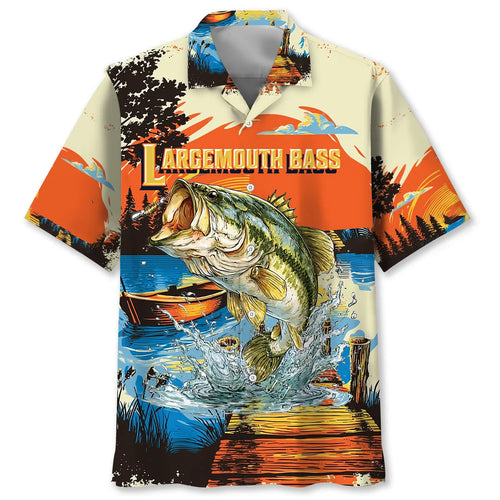 Largemouth Bass Jumping Hawaiian Shirt
