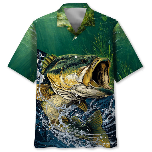 Largemouth Bass Vintage Hawaiian Shirt - S - hawaiian shirt