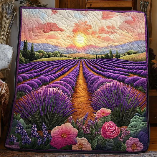 Lavender Garden Quilt Blanket