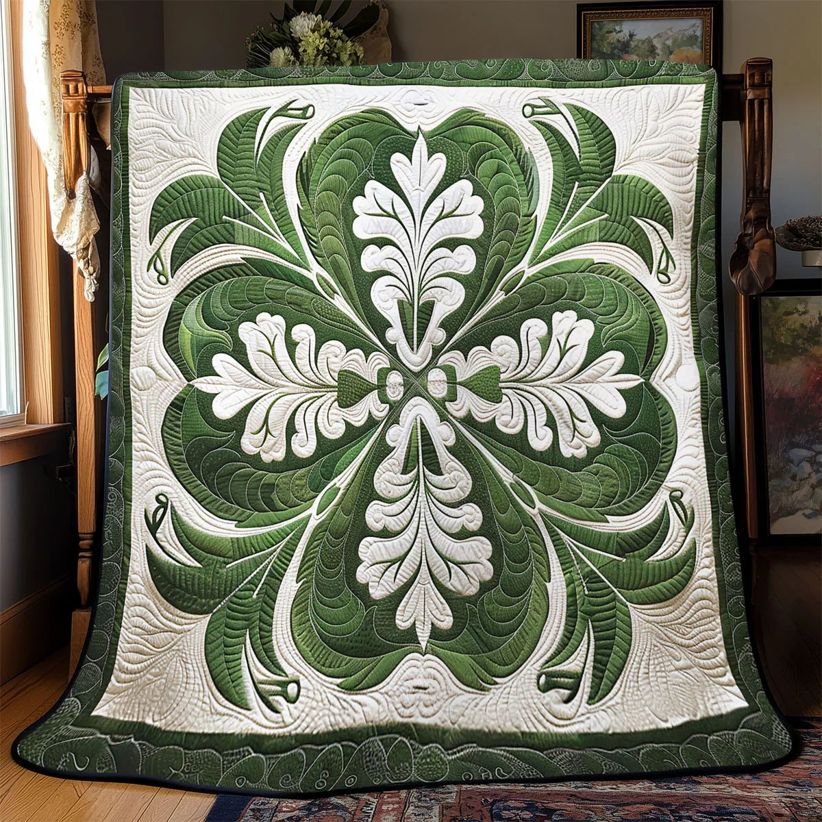Leafy Pattern Quilt Blanket