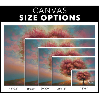 let all that you do be done in love heart shape tree wall art canvas (Landscape) (view 8)