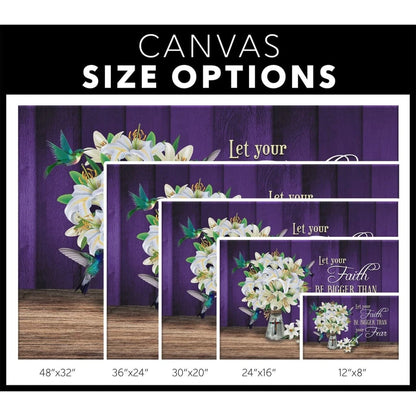 let your faith be bigger than your fear canvas christian faith wall art decor (Landscape) (view 4)