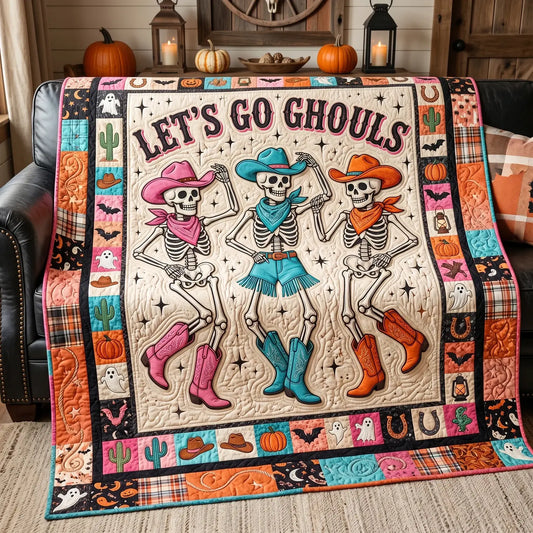 Let's Go Ghouls Quilt Blanket