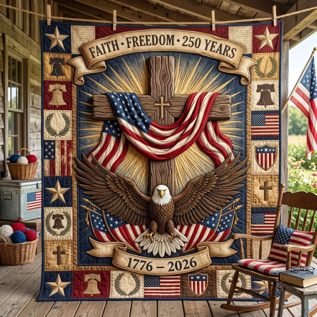 Liberty And Faith 250th Anniversary Quilt Blanket