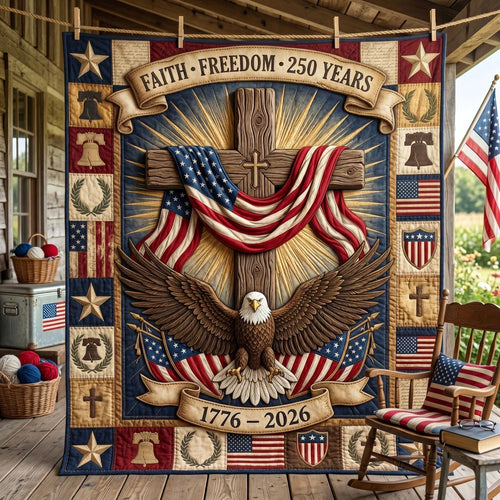 Liberty And Faith 250th Anniversary Quilt Blanket