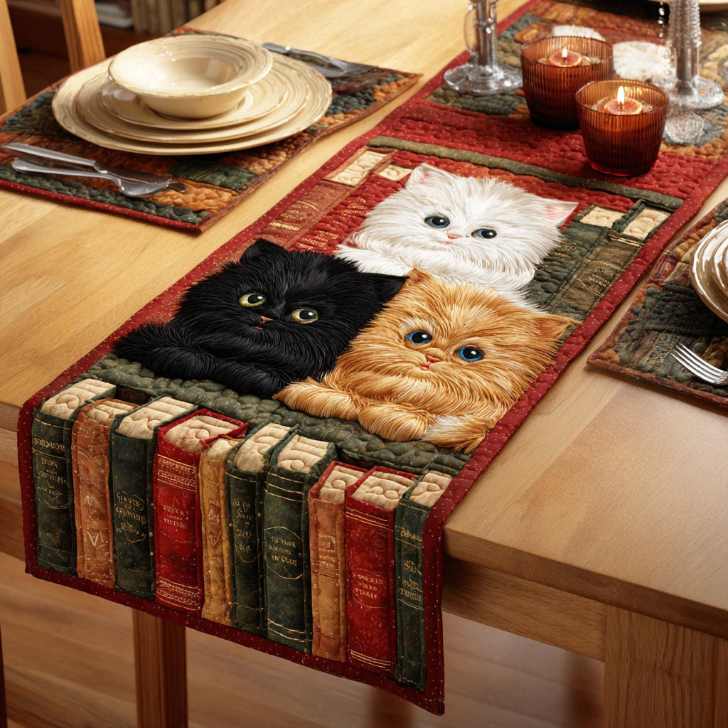 Library Paws Quilted Table Runner
