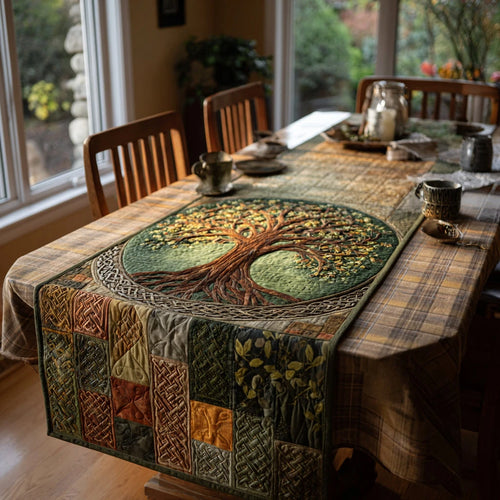 Life Roots Quilted Table Runner