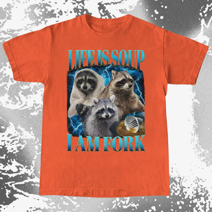 Life Is Soup I Am Fork Raccoon Shirt – Existential Meme Tee, funny meme tee gift (view 18)