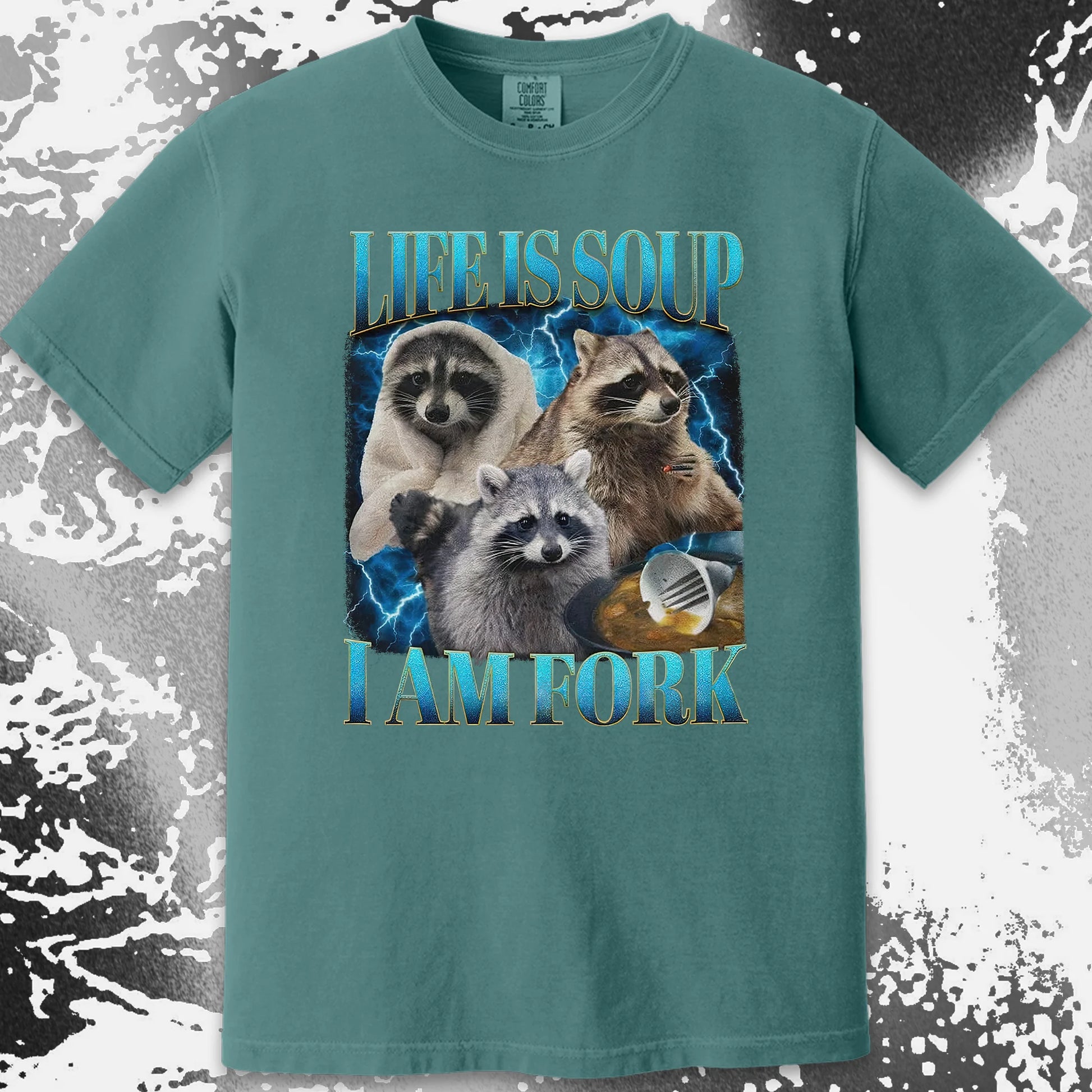 Life Is Soup I Am Fork Raccoon Shirt – Existential Meme Tee, funny meme tee gift (view 8)