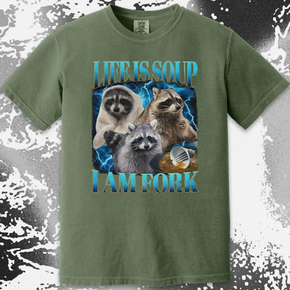 Life Is Soup I Am Fork Raccoon Shirt – Existential Meme Tee, funny meme tee gift (view 9)