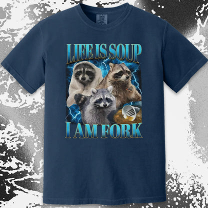 Life Is Soup I Am Fork Raccoon Shirt – Existential Meme Tee, funny meme tee gift (view 11)