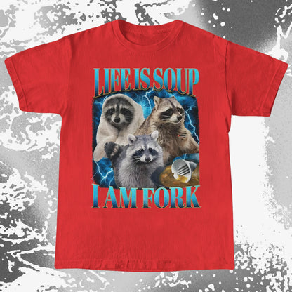 Life Is Soup I Am Fork Raccoon Shirt – Existential Meme Tee, funny meme tee gift (view 20)