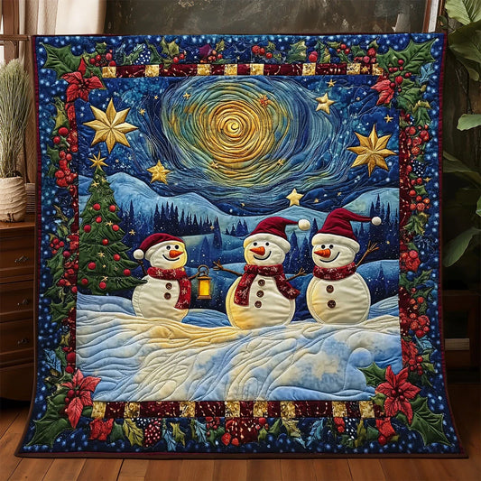 Light In The Snow Quilt Blanket