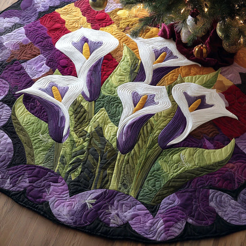 Lily Bloom Christmas Quilted Tree Skirt