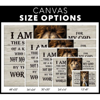 lion and lamb picture i am the son of a king christian wall art canvas (Landscape) (view 4)