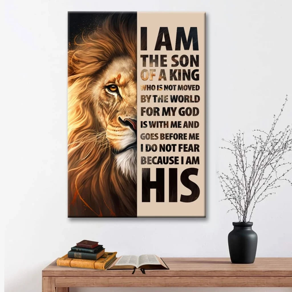 lion of judah canvas i am the son of a king christian wall art decor (view 4)