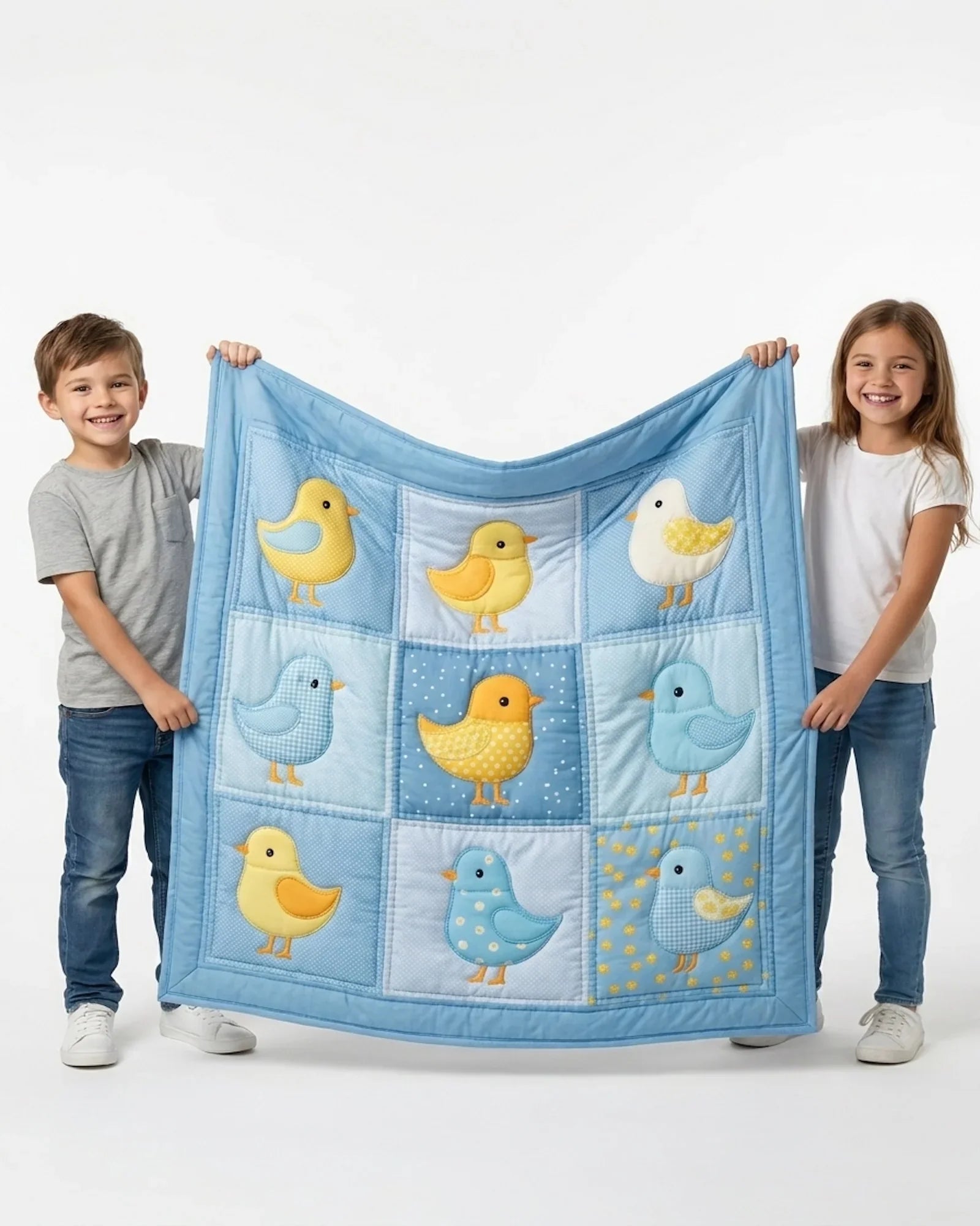 Little Bird Quilt Blanket - Quilted Blanket by OtterMia