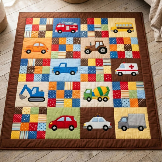 Little Builder Quilt Blanket - Quilted Blanket by OtterMia