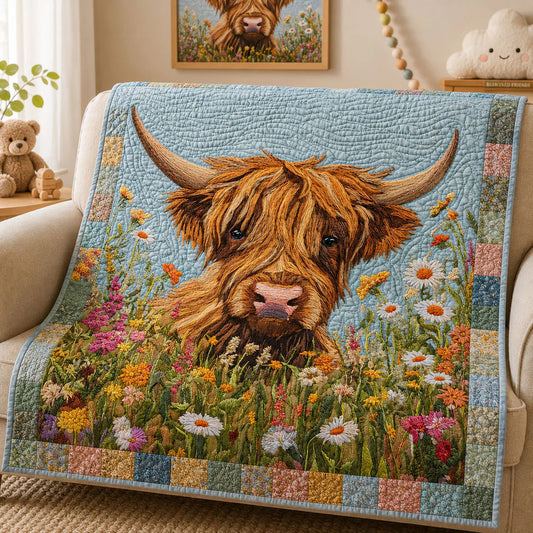 Little Moo Quilt Blanket - Quilted Blanket by OtterMia