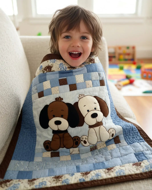Little Puppy Quilt Blanket - Quilted Blanket by OtterMia