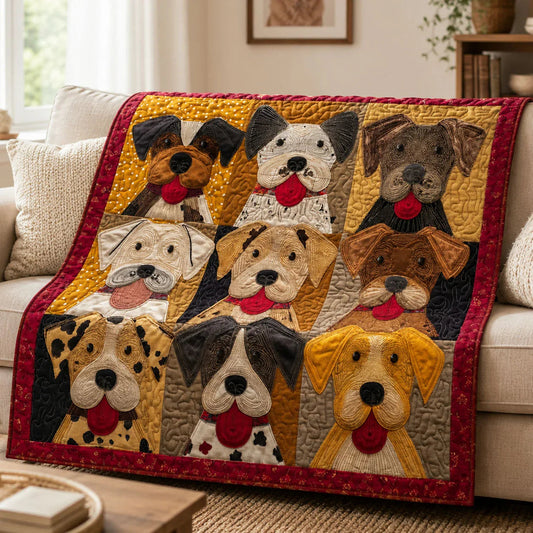 Little Puppy Quilt Blanket - Quilted Blanket by OtterMia