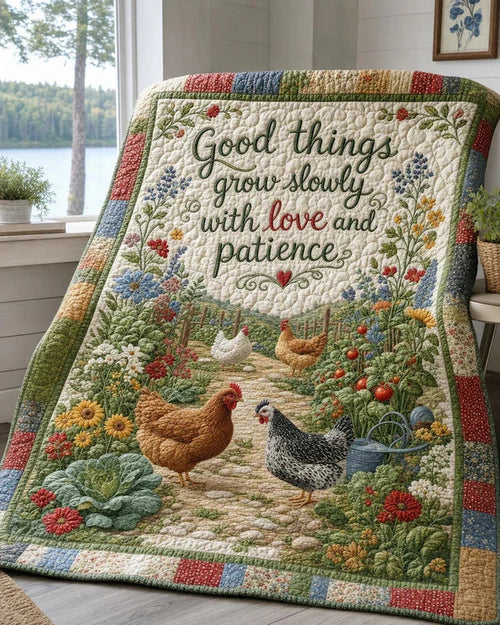 Little Sprout Quilt Blanket - Quilted Blanket by OtterMia