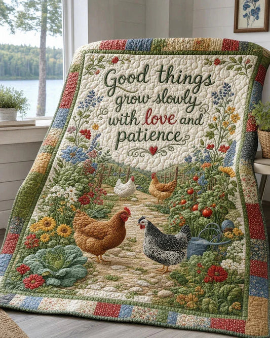 Little Sprout Quilt Blanket - Quilted Blanket by OtterMia