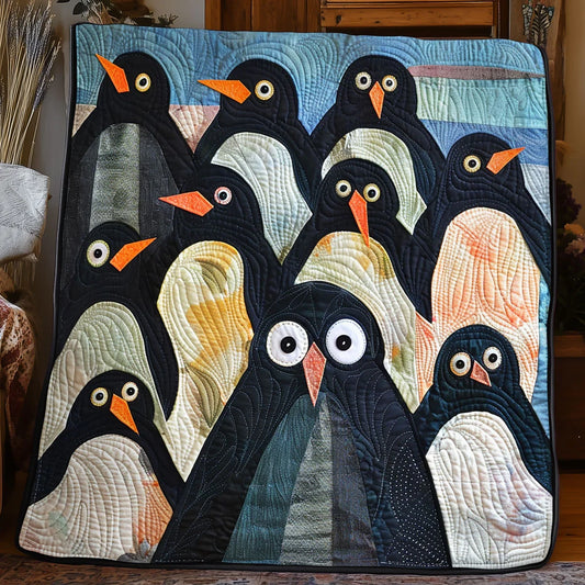 Little Whimsical Penguin Quilt Blanket
