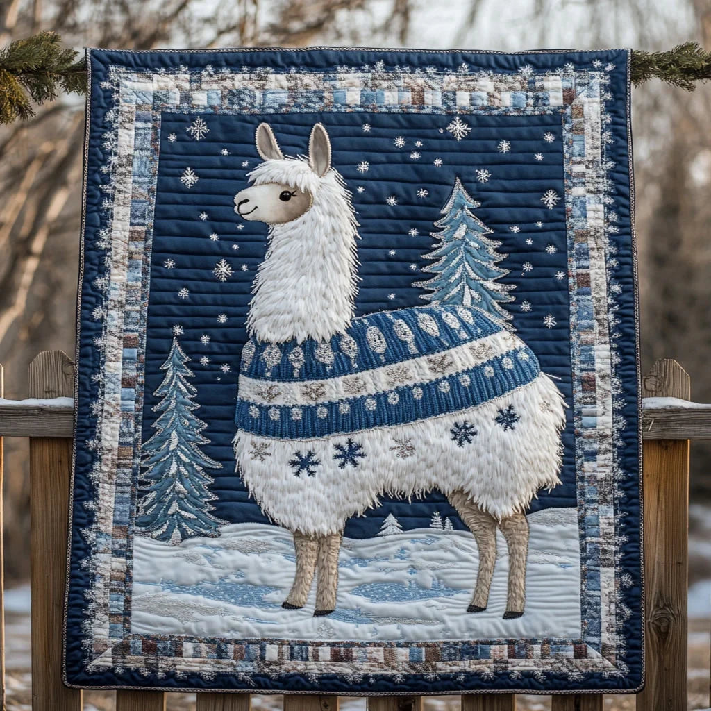 Llama Cozy Cabin Quilt Blanket