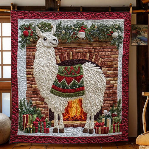 Llama Fireside Quilt Blanket