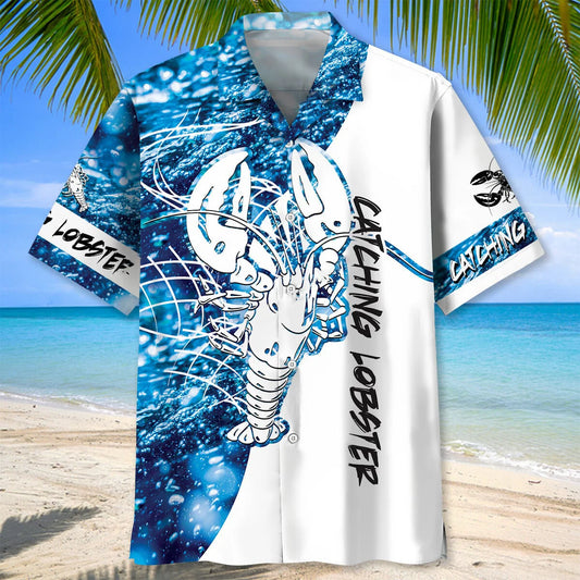 Lobster Blue Hawaiian Shirt - S - hawaiian shirt