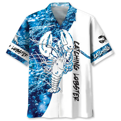 Lobster Blue Hawaiian Shirt