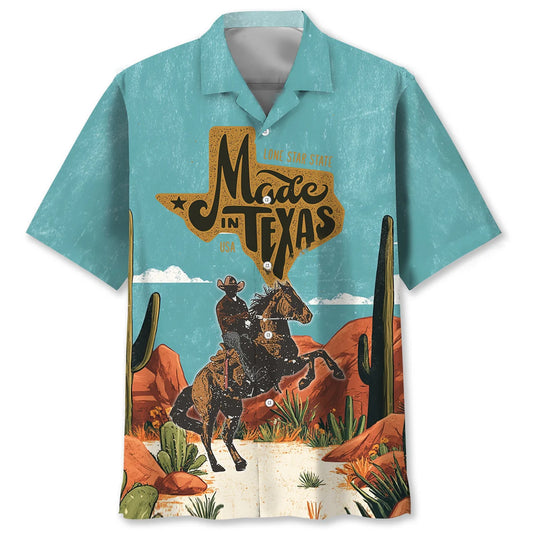 Lone Star State Made in Texas Hawaiian Shirt - S - hawaiian shirt