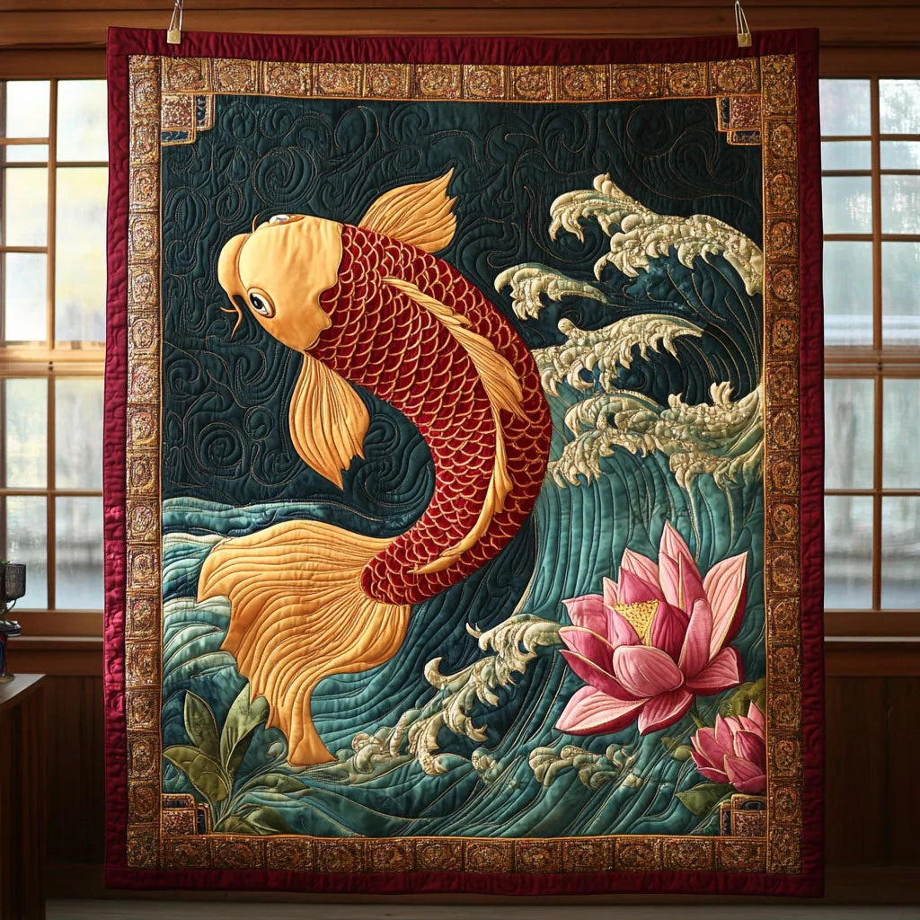Lotus Uprising Quilt Blanket