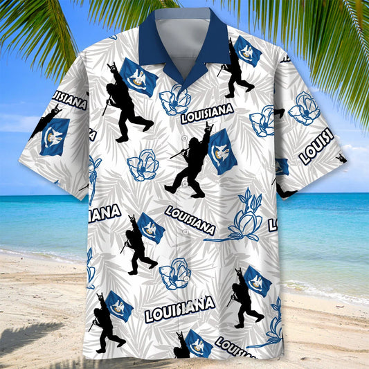 Lousiana Bigfoot Hawaiian Shirt - S - hawaiian shirt