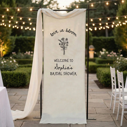 Love in Bloom Bridal Shower Banner Personalized Custom Name Bridal Shower Welcome Backdrop Decor, bridal shower decor