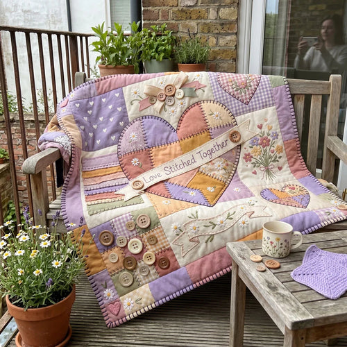 Love Stitched Together Quilt Blanket