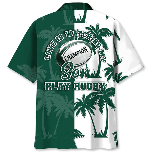 Love is Watching my Son Play Rugby Hawaiian Shirt - S - hawaiian shirt