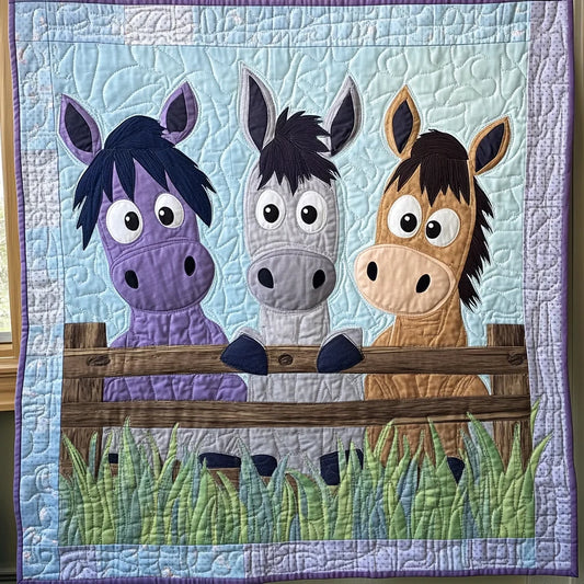 Lovely Donkey Quilt Blanket