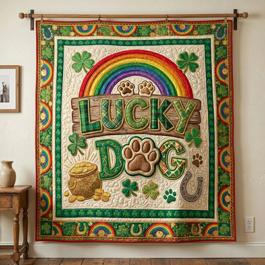 Lucky Dog St. Patrick's Quilt Blanket