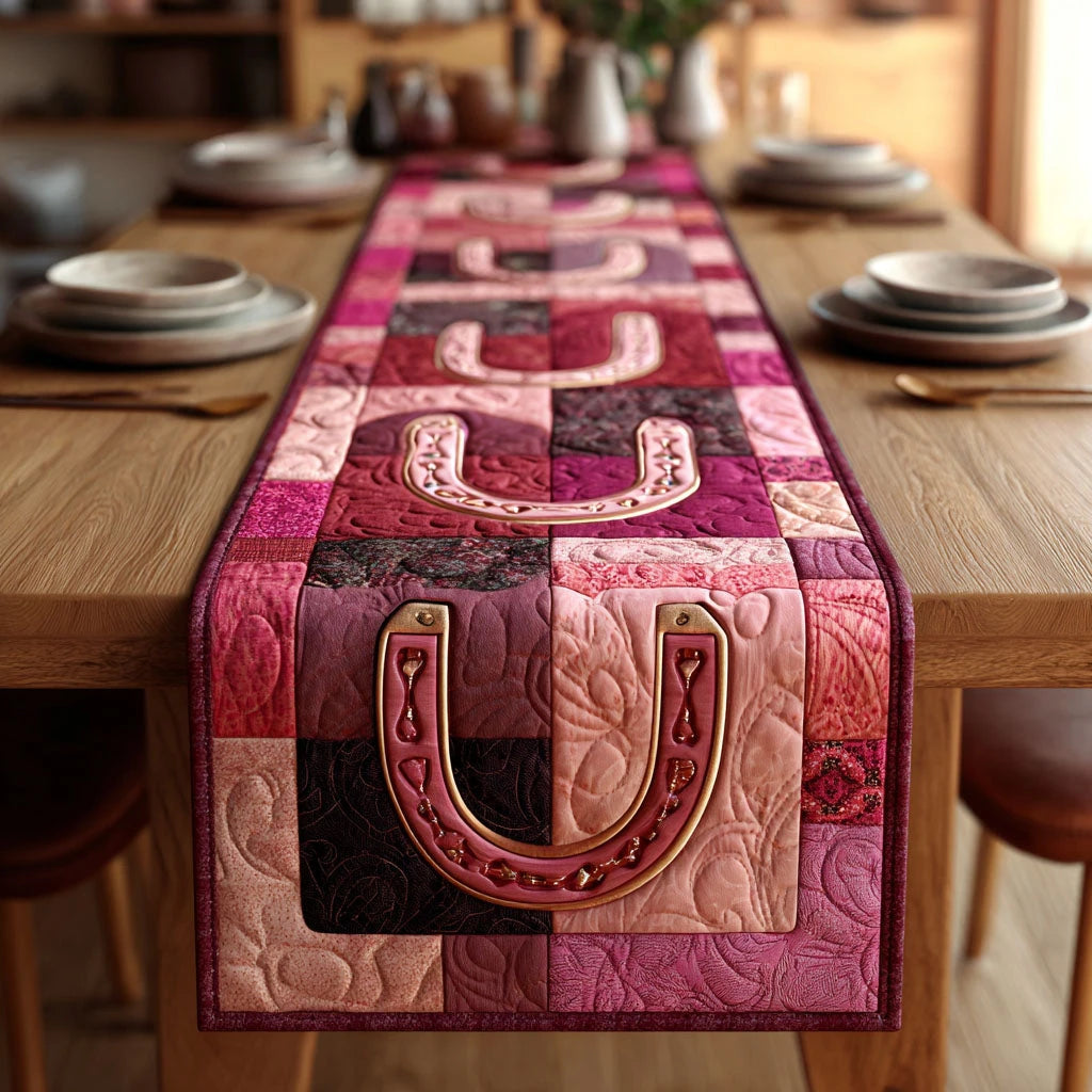 Lucky Horseshoe Quilted Table Runner