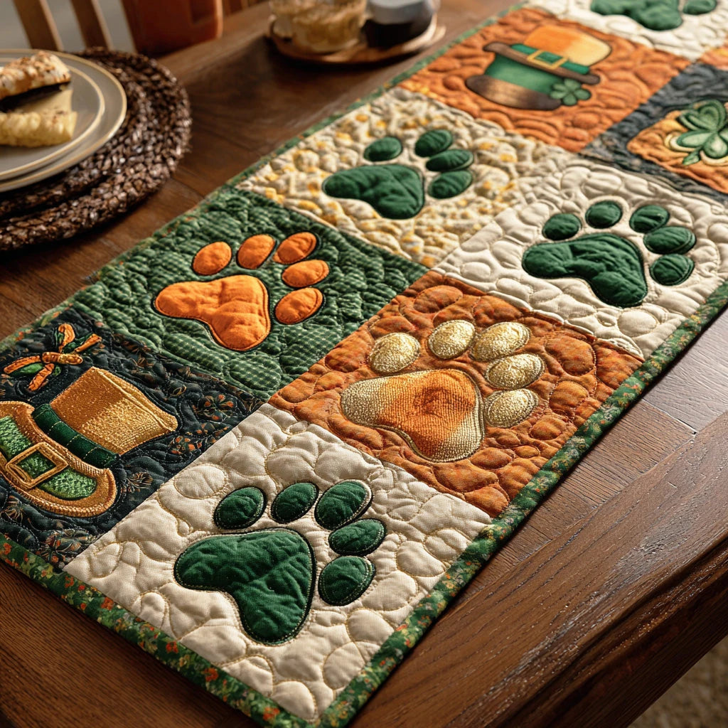 Lucky Paws Quilted Table Runner
