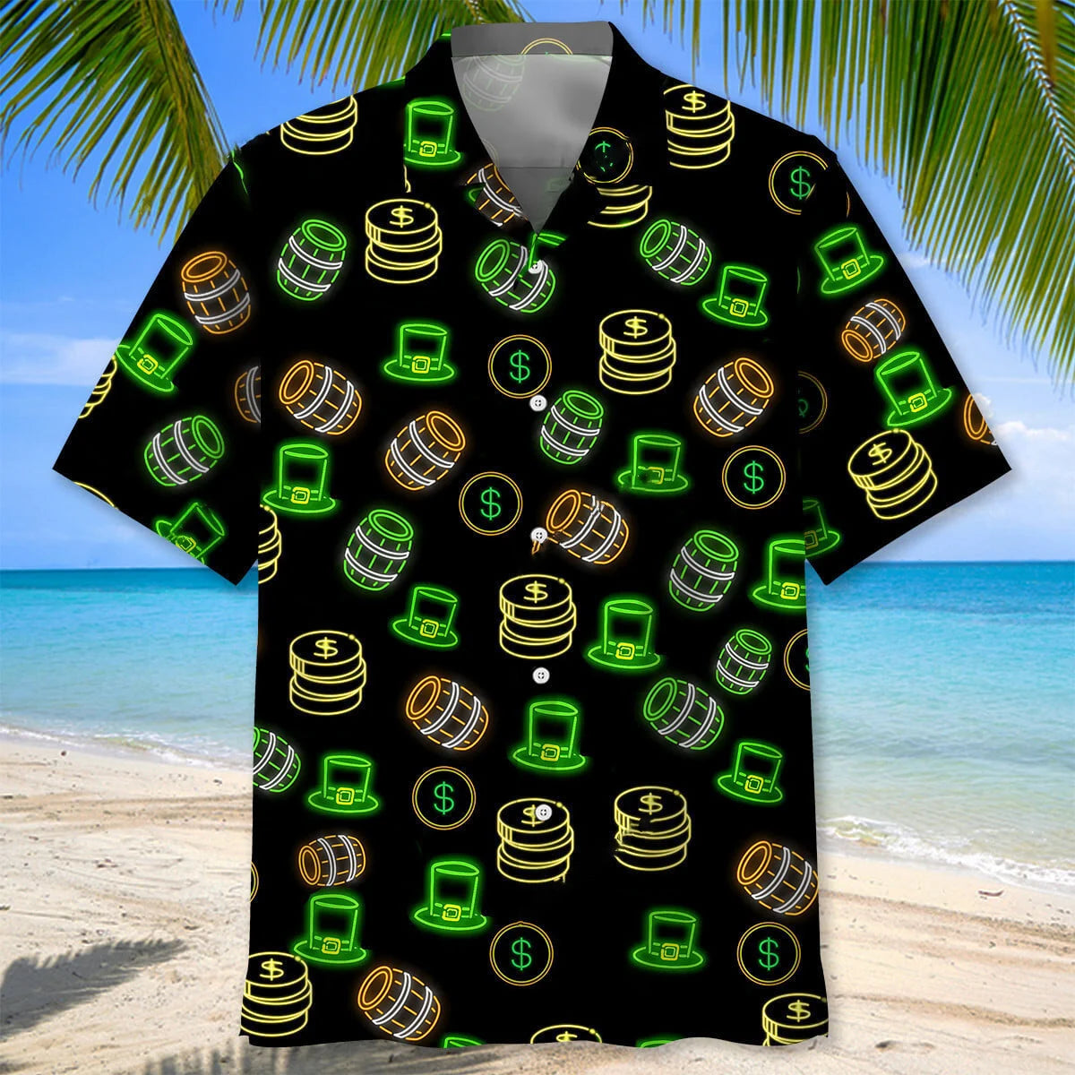 Lucky Neon Green St Patrick Day Hawaiian Shirt