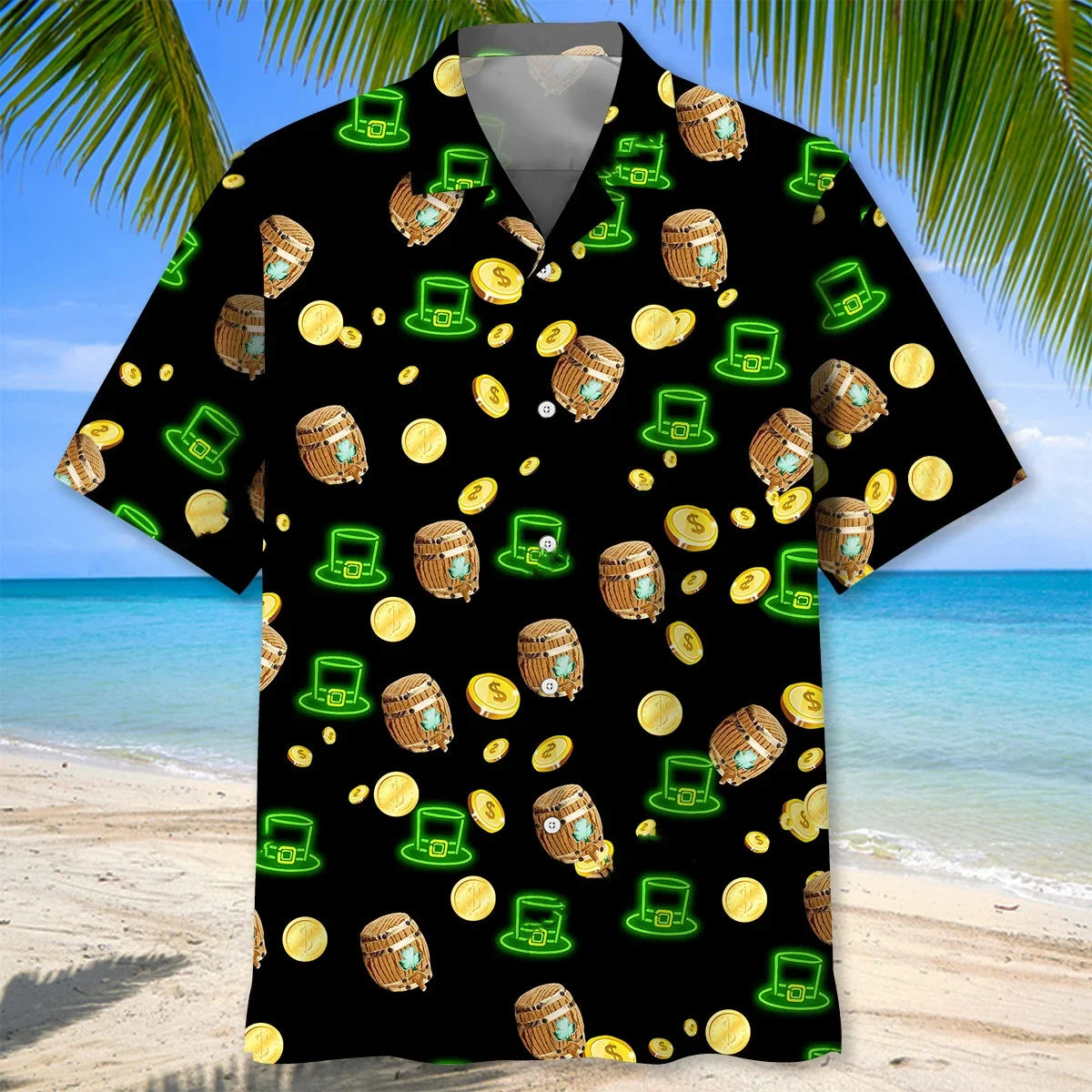 Lucky Neon Irish St Patrick Day Hawaiian Shirt