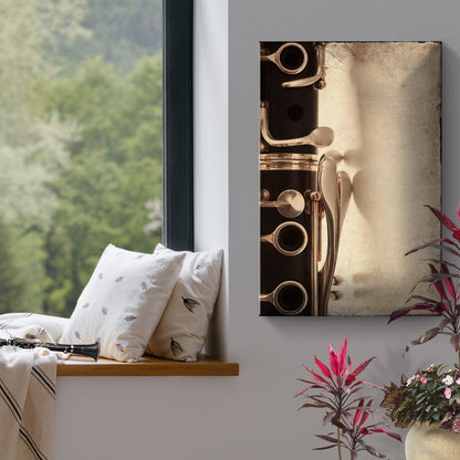Clarinet  Grunge Canvas Wall Art