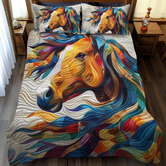 Equine Art 3-Piece Quilted Bedding Set - Single (59" x 70")