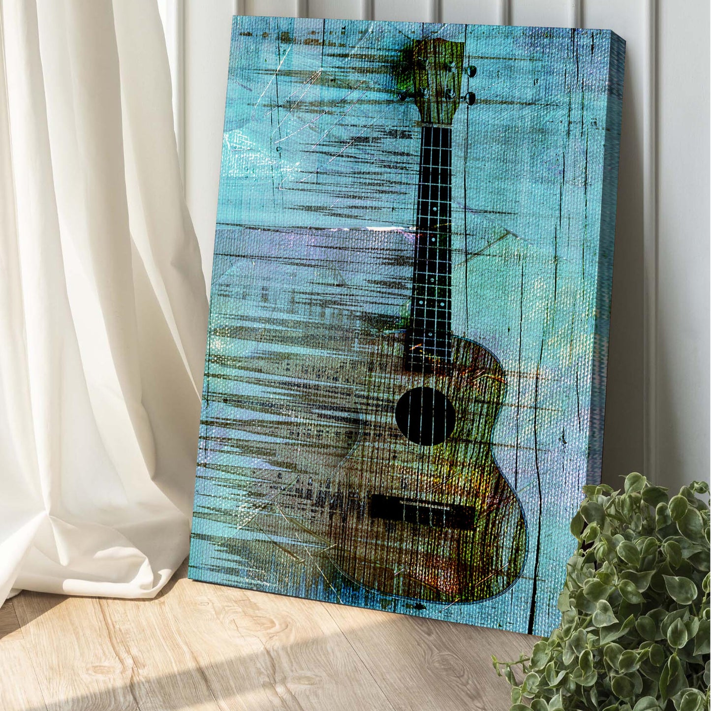Ukulele Abstract Canvas Wall Art