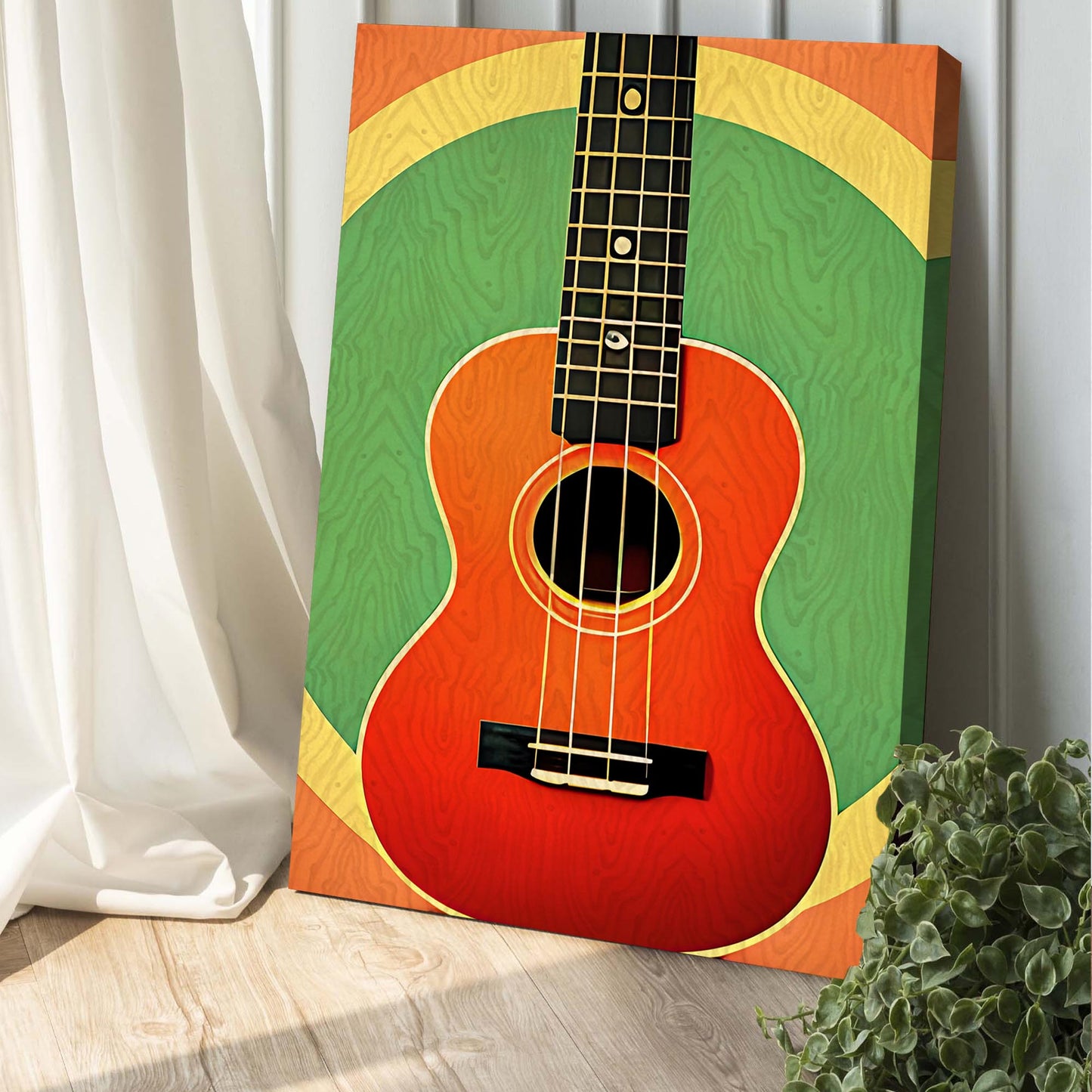 Ukulele Retro Canvas Wall Art